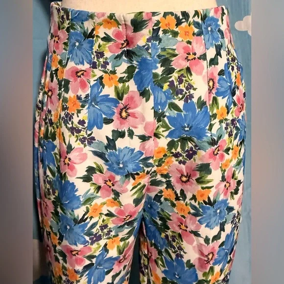 Zara retro taper fit floral pants- slacks. M - Picture 12 of 12